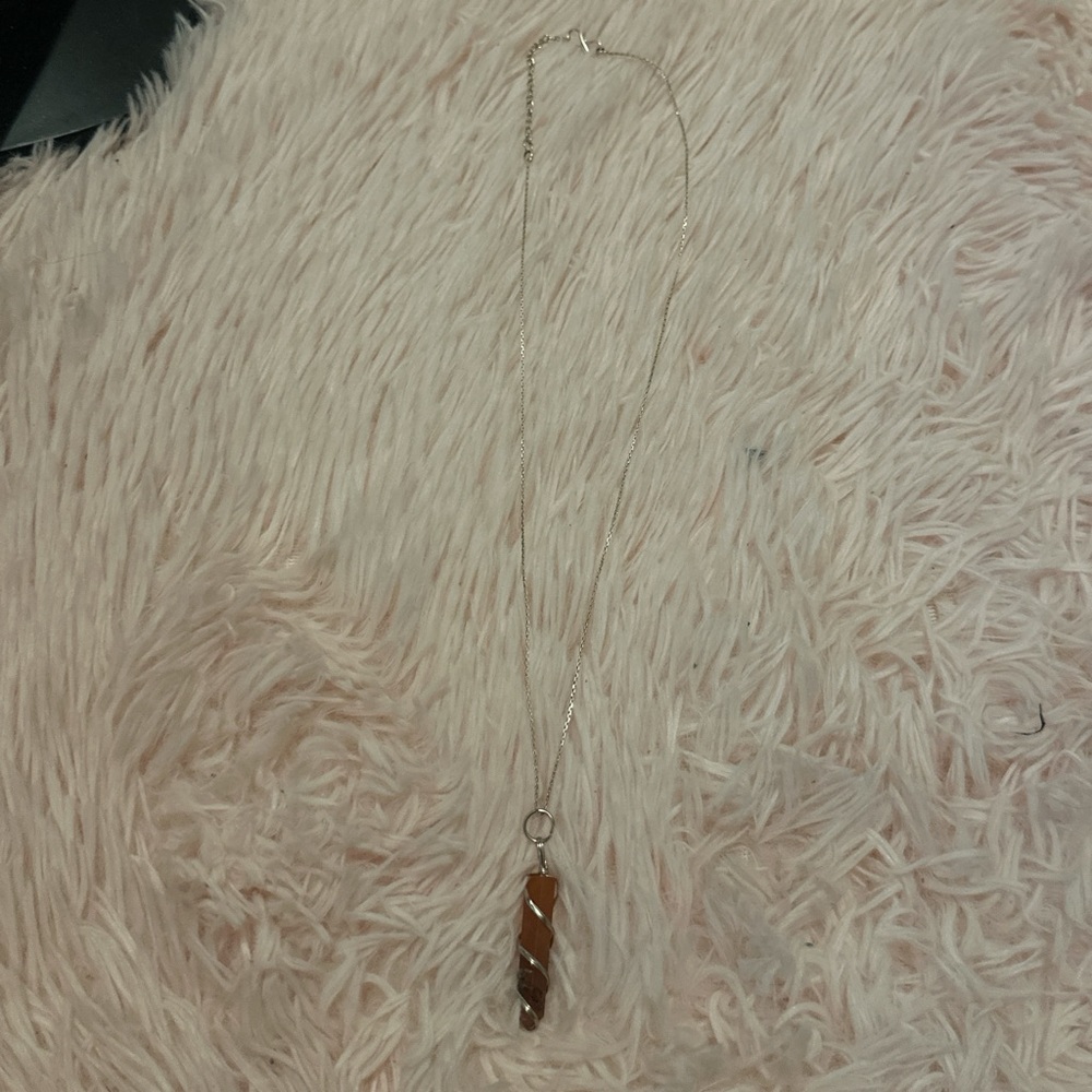 Elegant Silver and Brown Crystal Pendant Necklace